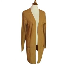 Ambiance apparel gold oversized sweater coat